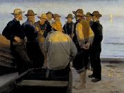 Michael Ancher Fishermen by the Sea on a Summer's Evening oil on canvas